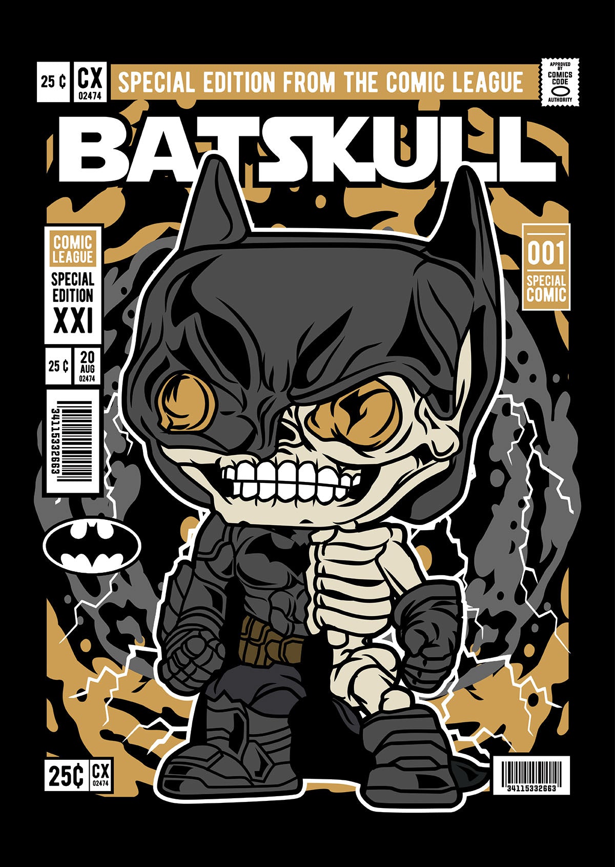 Bat Skull Pop Style