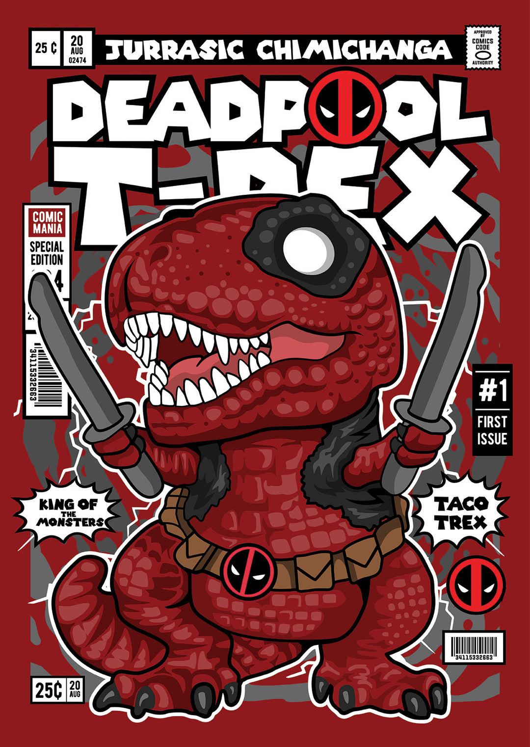 T-Rex Deadpool Pop Style