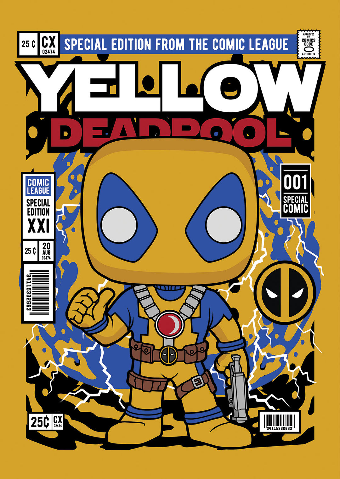 Yellow Deadpool Pop Style