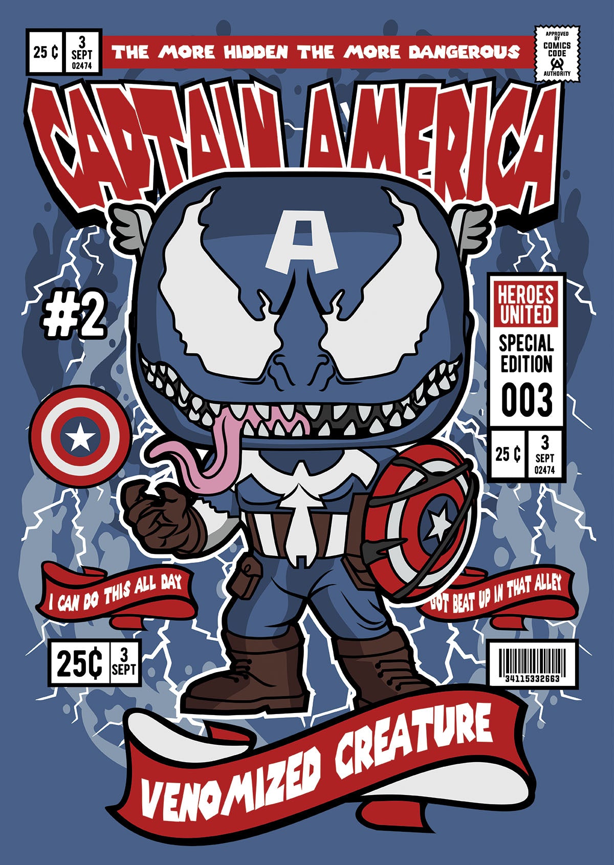Captain America Venomized Pop Style