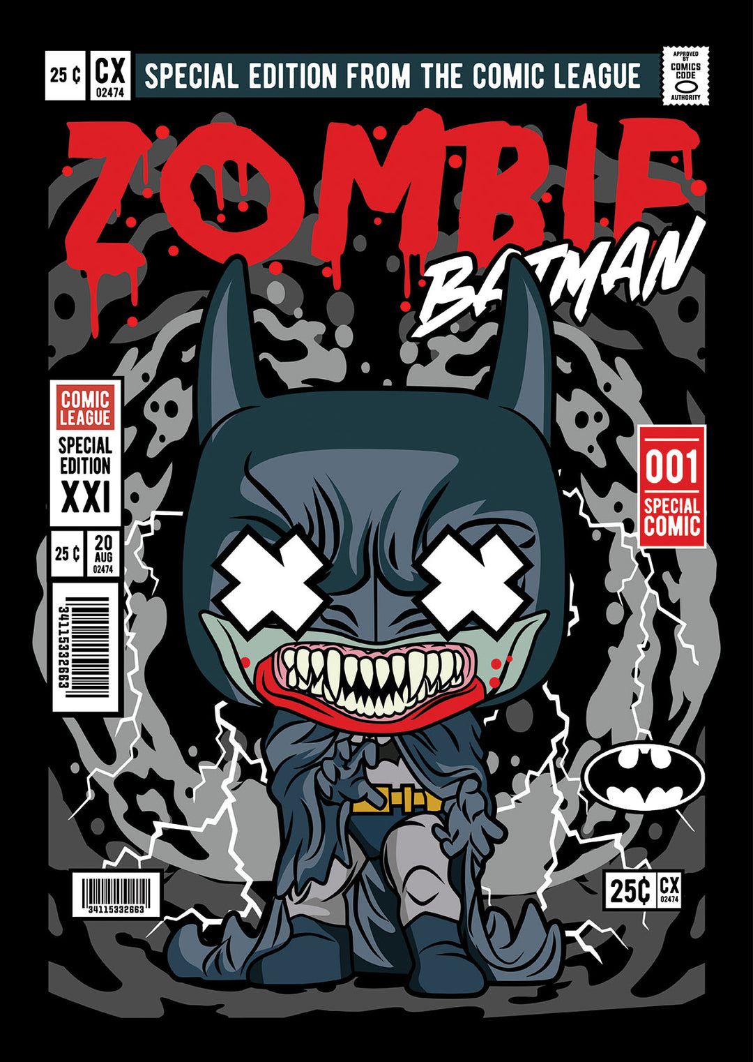 Zombie Batman Pop Style